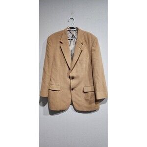 Vintage Roundtree & Yorke 100% Camel Hair Beige Blazer Sport Coat Jacket 42L